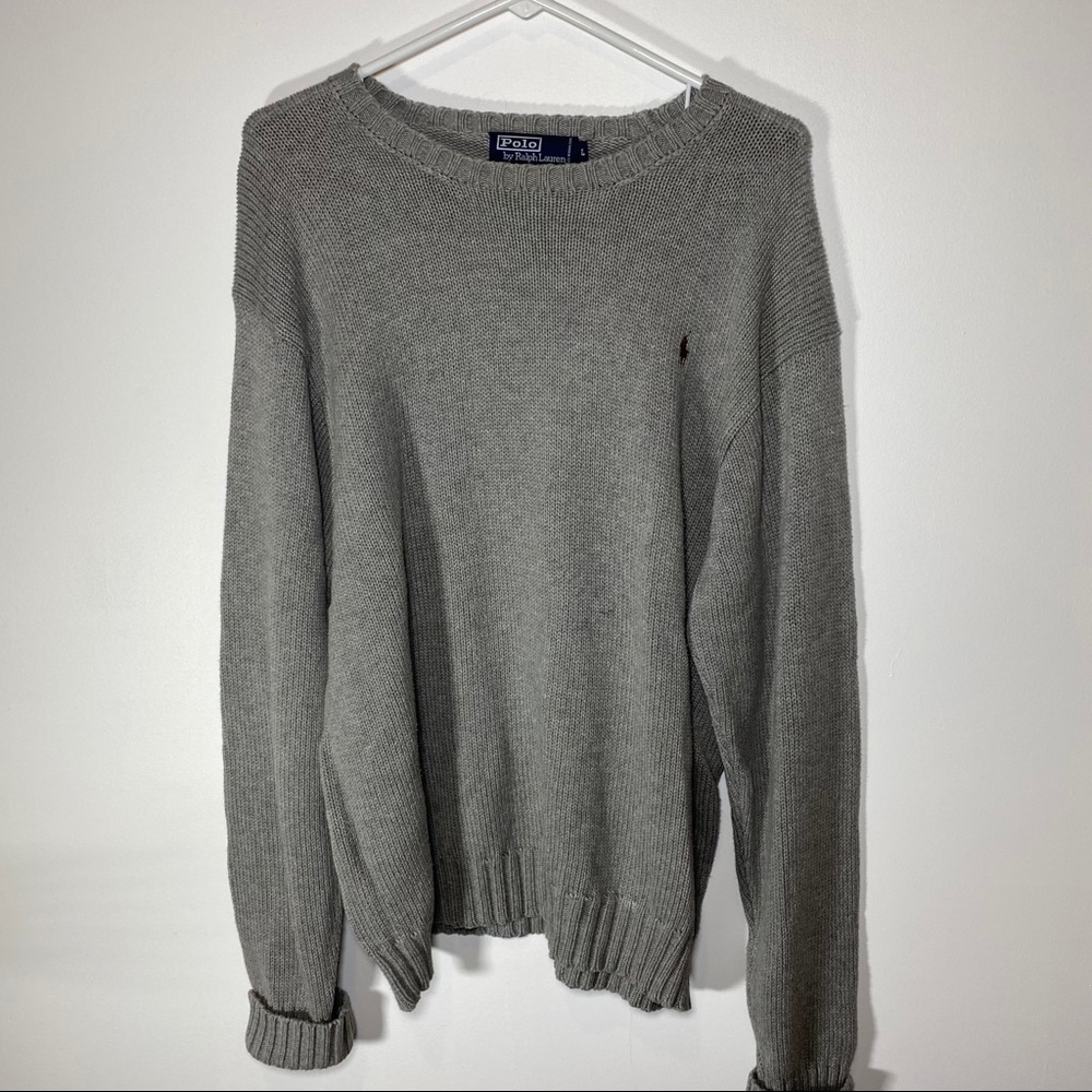 POLO grey knitted sweater size large